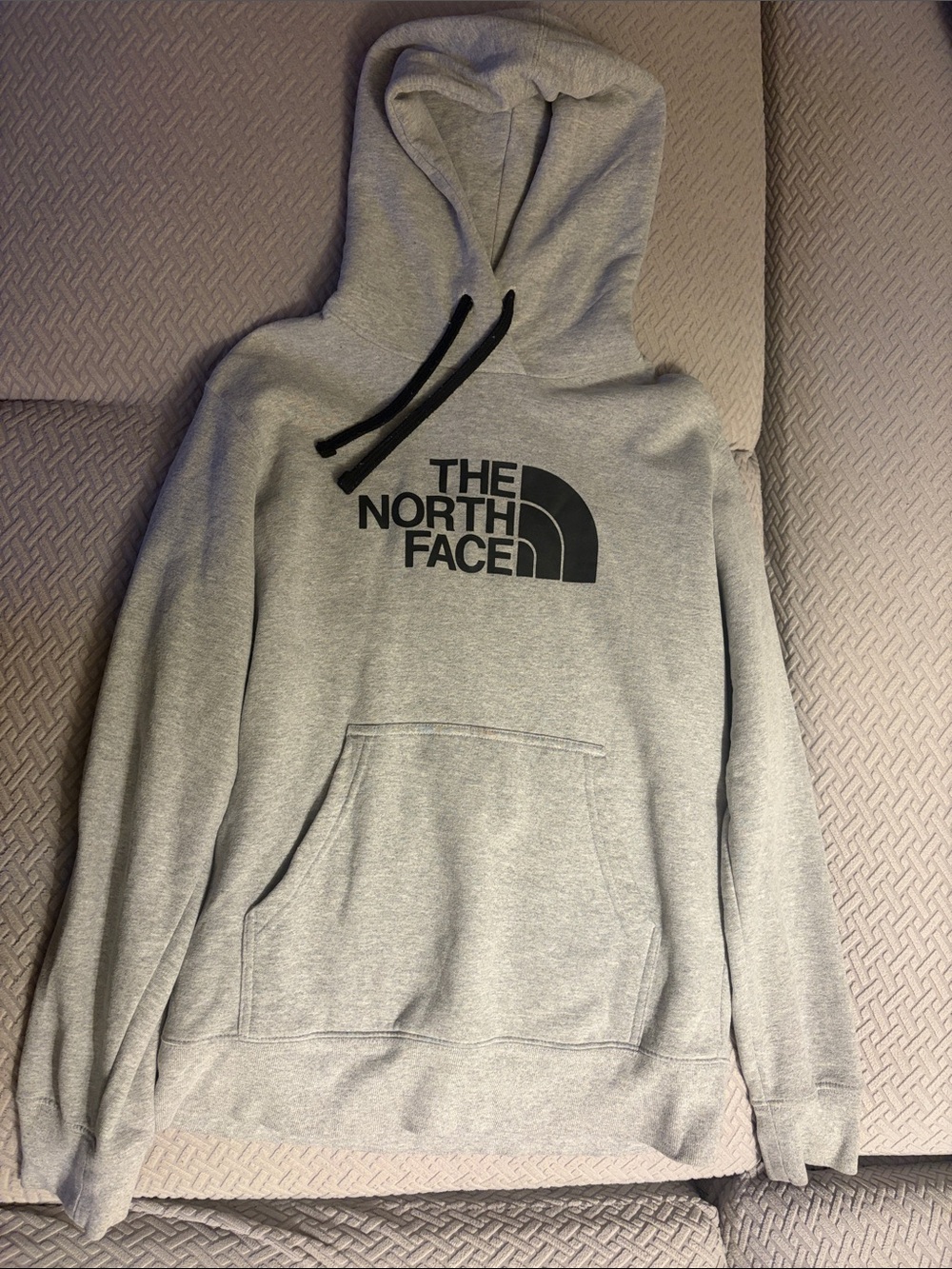 The North Face Men’s Light Grey Hoodie with Black Logo